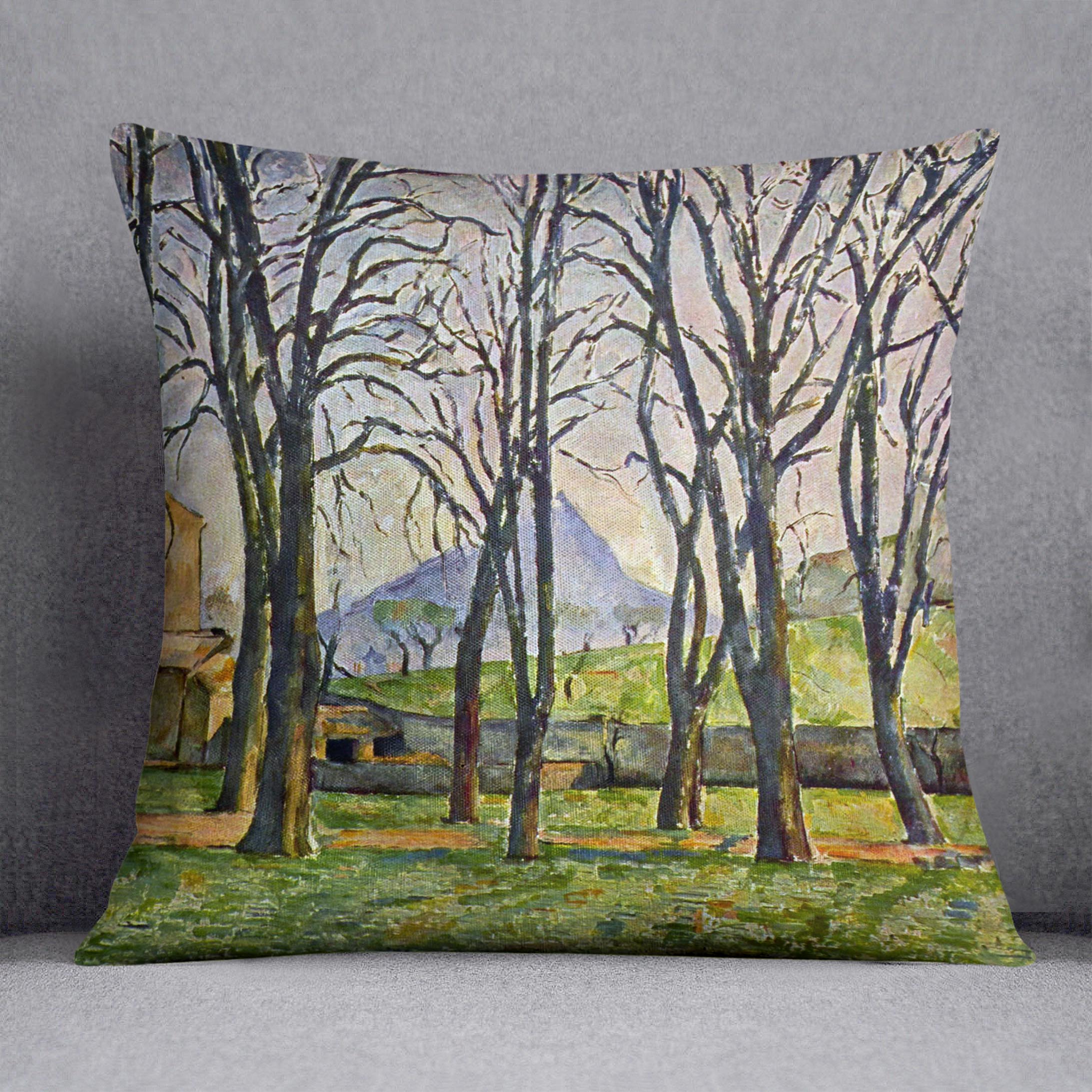 Chestnut Trees in Jas de Bouffan by Cezanne Cushion - Canvas Art Rocks - 1