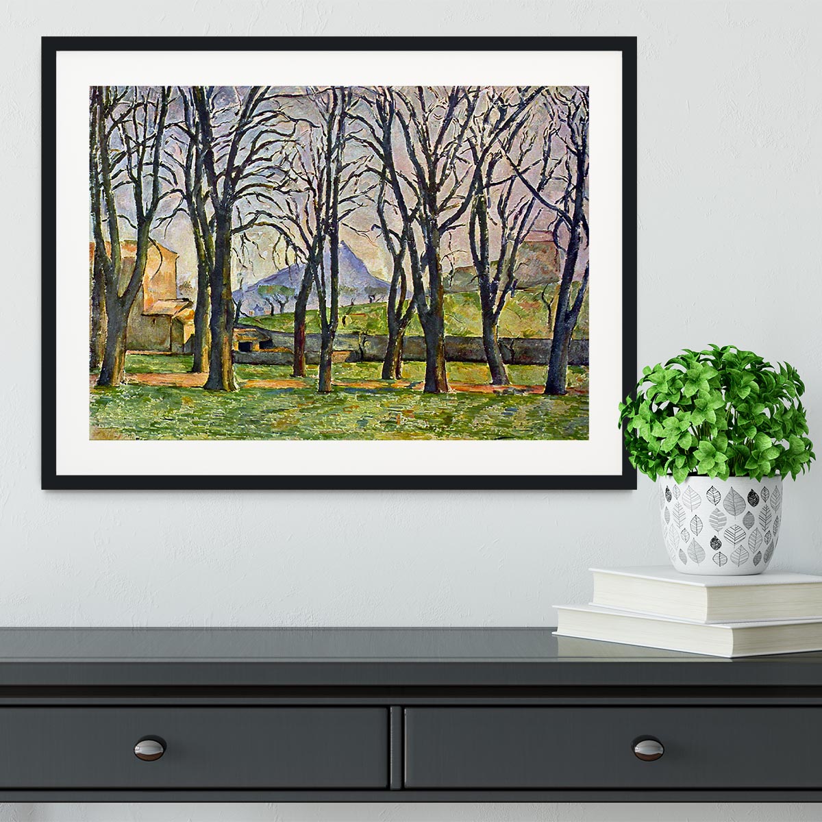 Chestnut Trees in Jas de Bouffan by Cezanne Framed Print - Canvas Art Rocks - 1