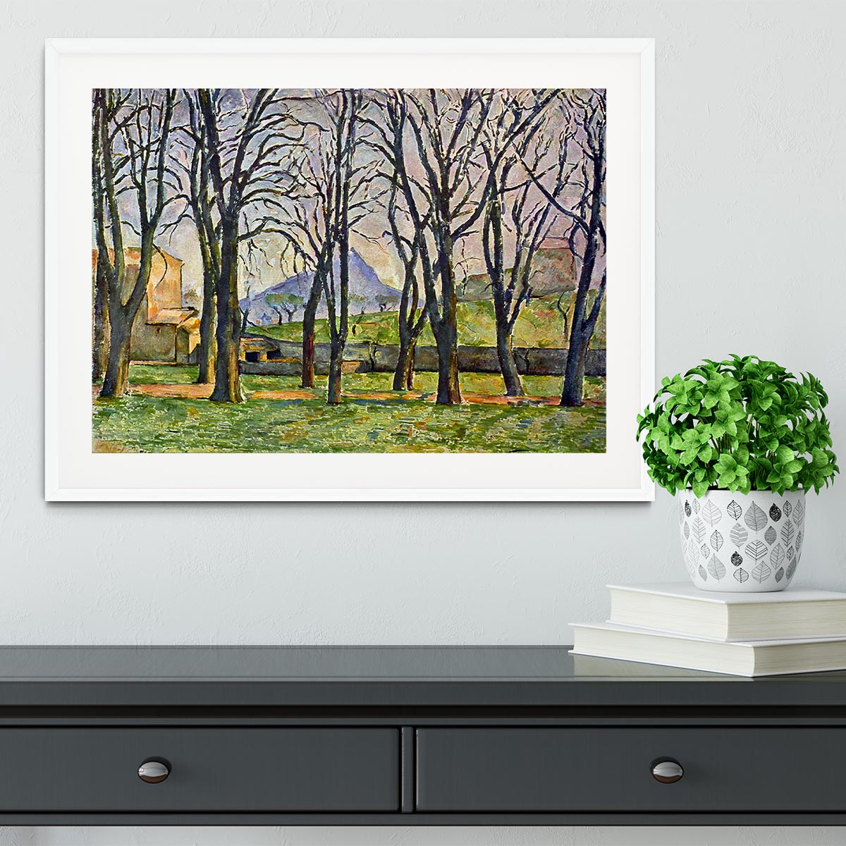 Chestnut Trees in Jas de Bouffan by Cezanne Framed Print - Canvas Art Rocks - 5