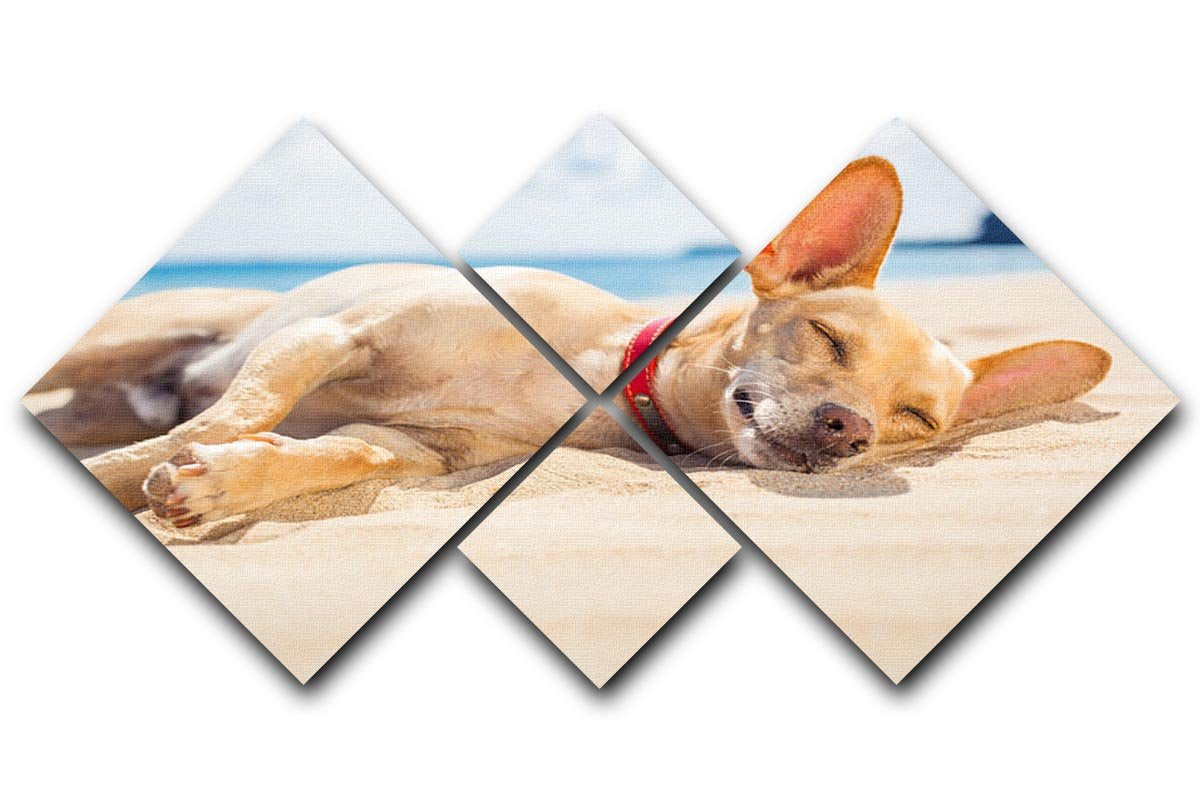 Chihuahua dog relaxing and resting 4 Square Multi Panel Canvas - Canvas Art Rocks - 1