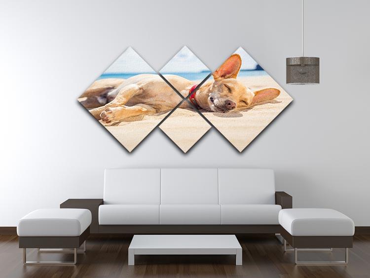 Chihuahua dog relaxing and resting 4 Square Multi Panel Canvas - Canvas Art Rocks - 3