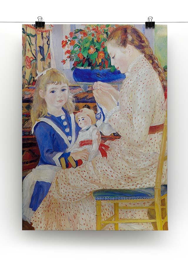 Children in the afternoon in Wargemont Detail by Renoir Canvas Print or Poster - Canvas Art Rocks - 2