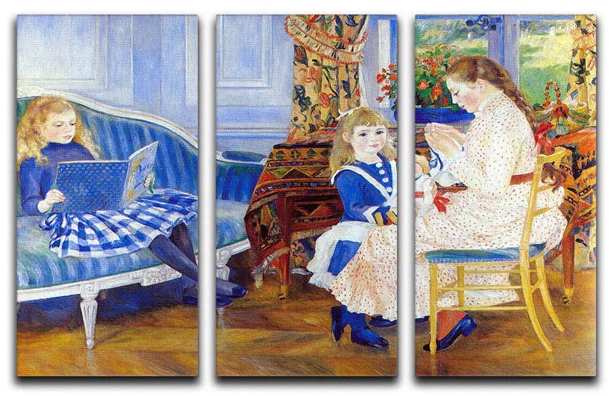 Children in the afternoon in Wargemont by Renoir 3 Split Panel Canvas Print - Canvas Art Rocks - 1