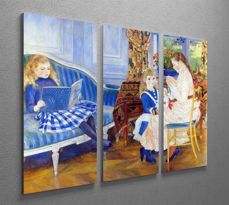 Children in the afternoon in Wargemont by Renoir 3 Split Panel Canvas Print - Canvas Art Rocks - 2