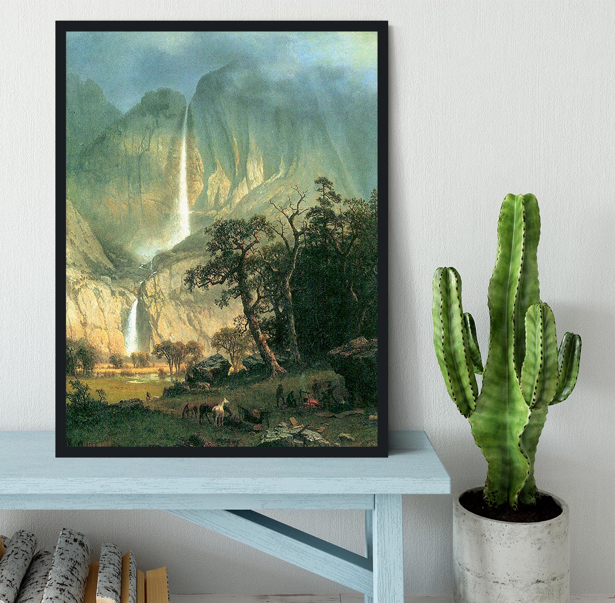 Cho-Looke Yosemite Watterfall by Bierstadt Framed Print - Canvas Art Rocks - 2