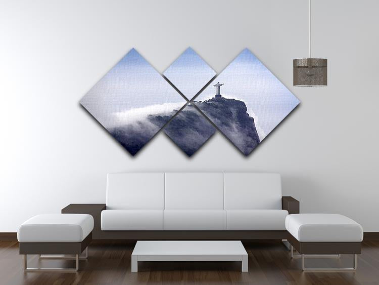 Christ the Redeemer in clouds 4 Square Multi Panel Canvas  - Canvas Art Rocks - 3
