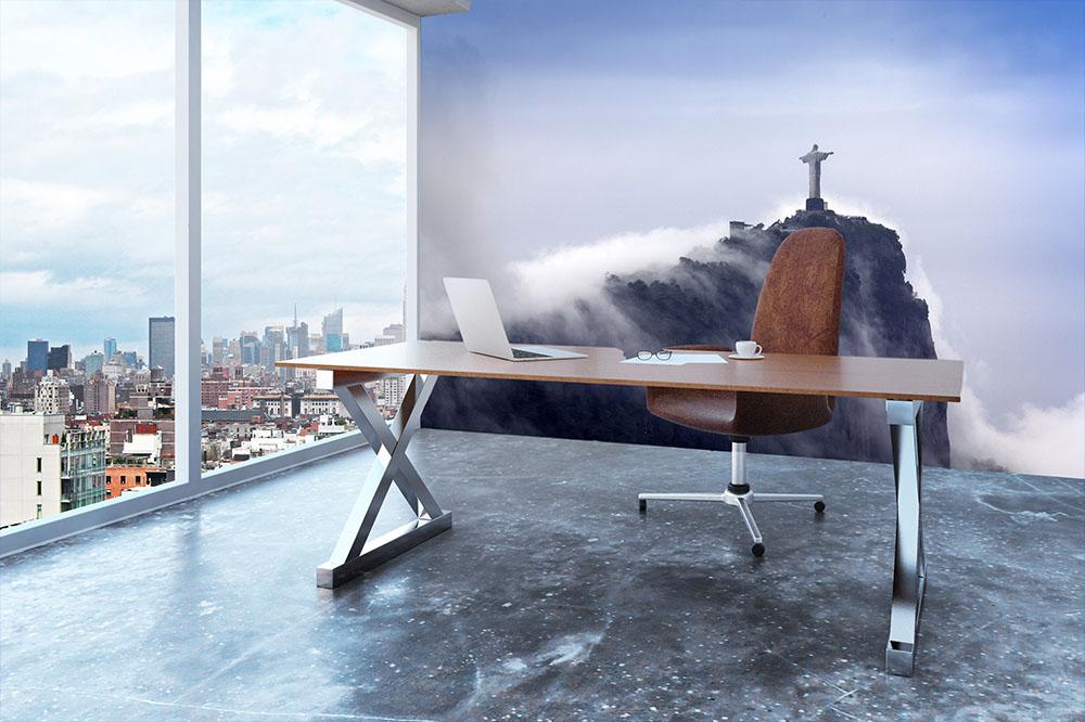 Christ the Redeemer in clouds Wall Mural Wallpaper - Canvas Art Rocks - 3