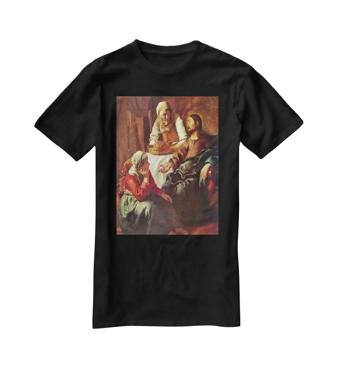 Christ with Mary and Martha by Vermeer T-Shirt - Canvas Art Rocks - 1