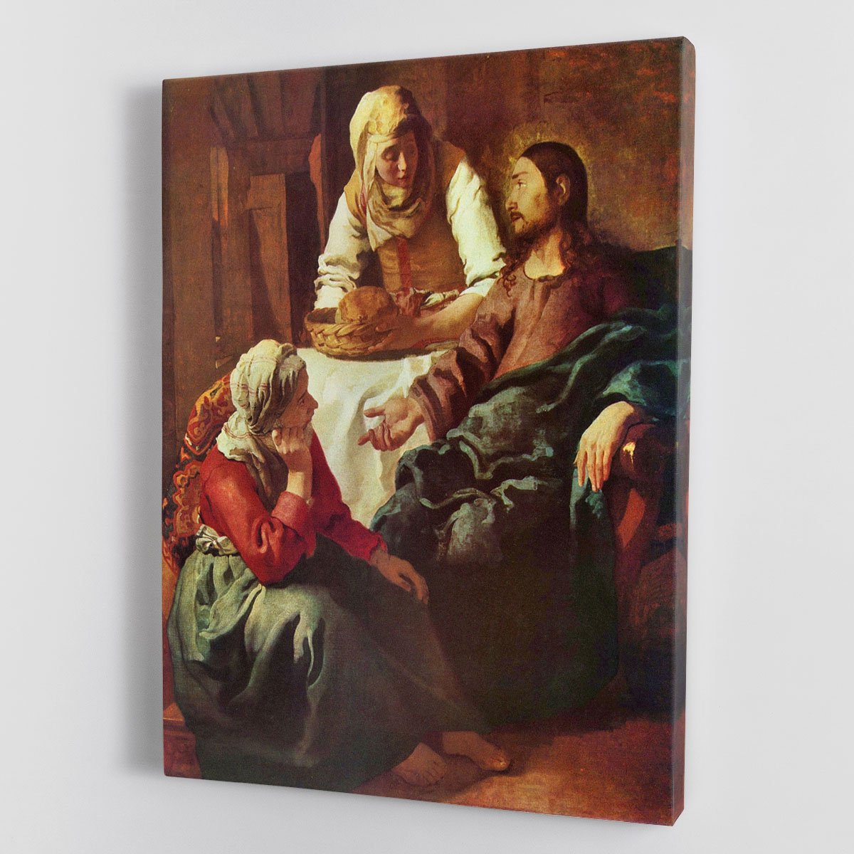 Christ with Mary and Martha by Vermeer Canvas Print or Poster