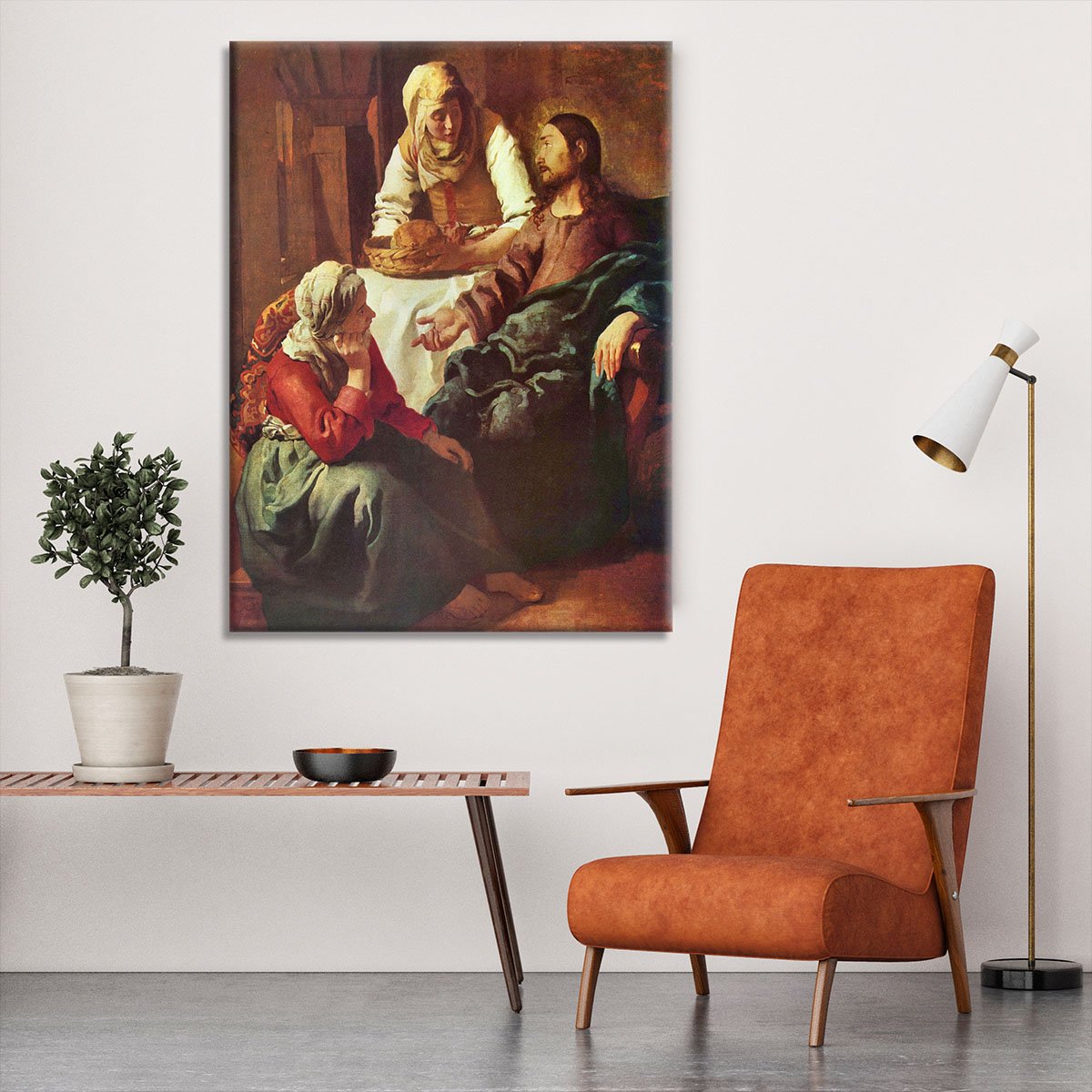 Christ with Mary and Martha by Vermeer Canvas Print or Poster
