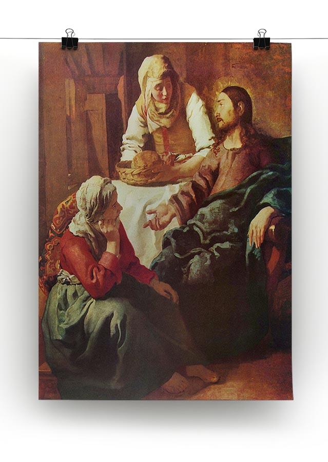 Christ with Mary and Martha by Vermeer Canvas Print or Poster - Canvas Art Rocks - 2
