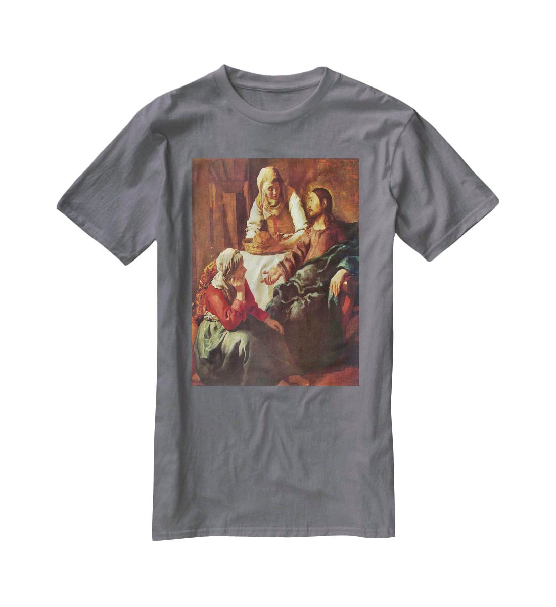 Christ with Mary and Martha by Vermeer T-Shirt - Canvas Art Rocks - 3