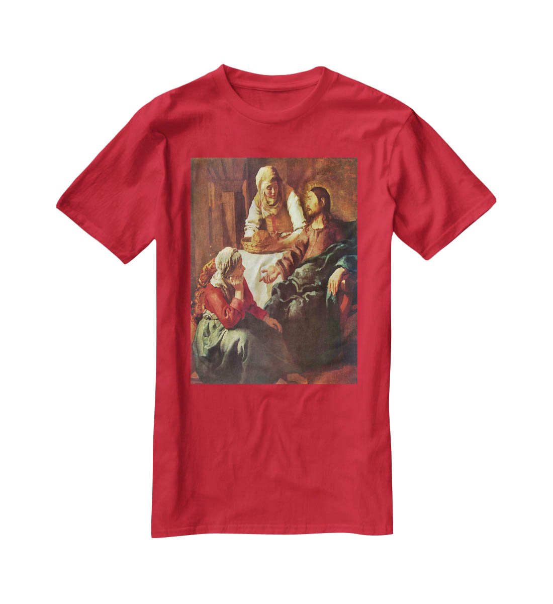 Christ with Mary and Martha by Vermeer T-Shirt - Canvas Art Rocks - 4
