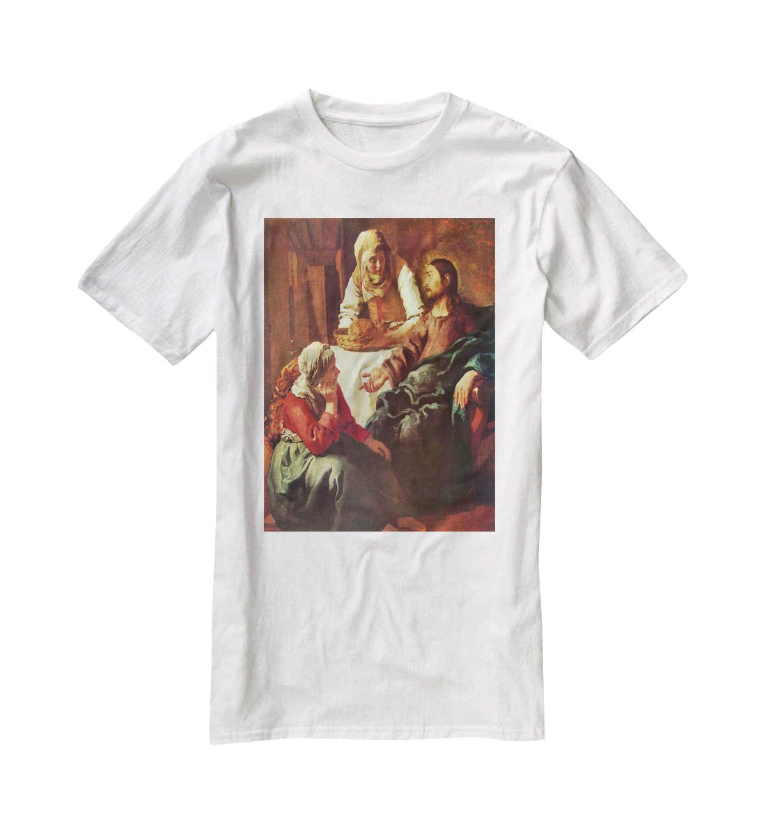Christ with Mary and Martha by Vermeer T-Shirt - Canvas Art Rocks - 5