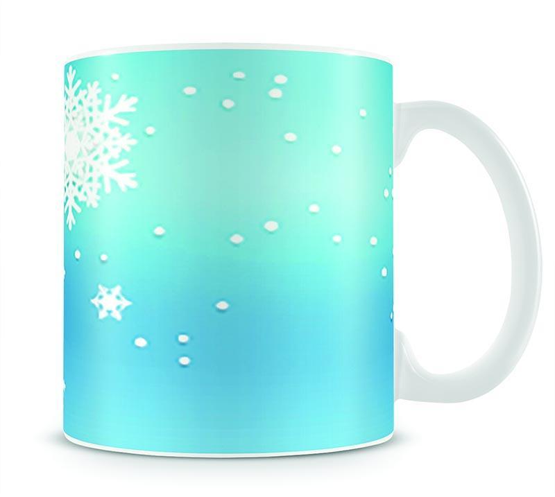 Christmas Blue Snowflakes Mug - Canvas Art Rocks - 1