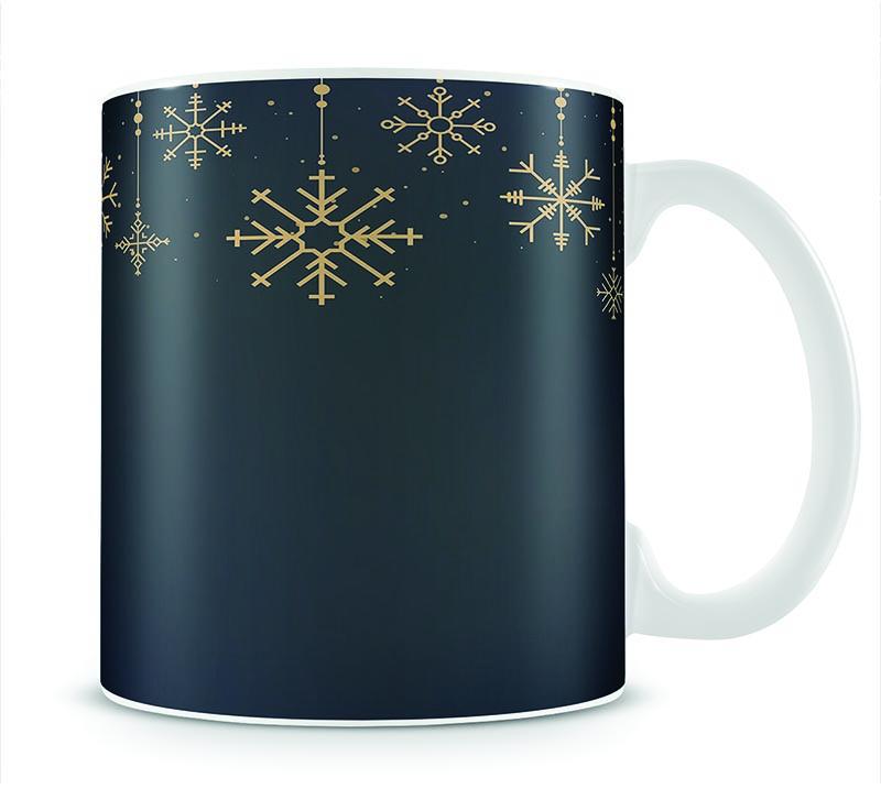 Christmas Gold Snowflake Mug - Canvas Art Rocks - 1