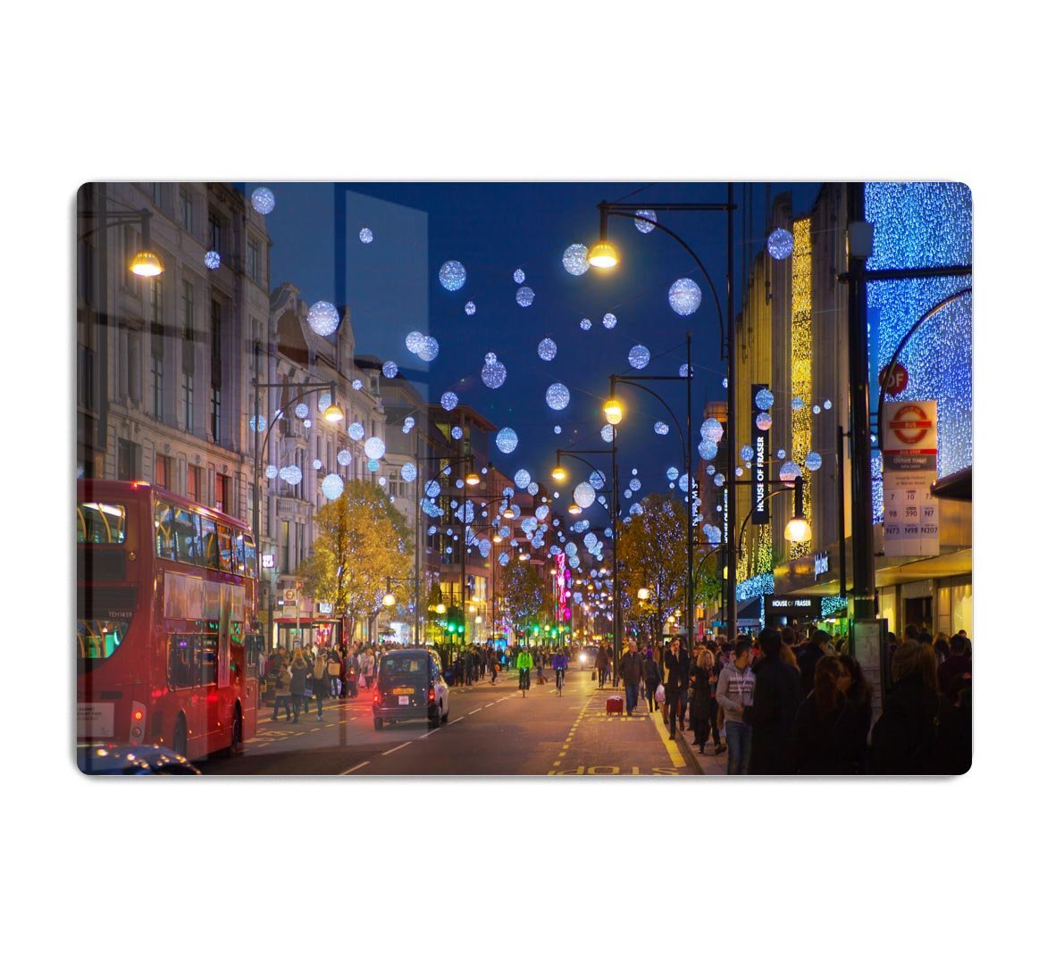 Christmas lights on Oxford street HD Metal Print
