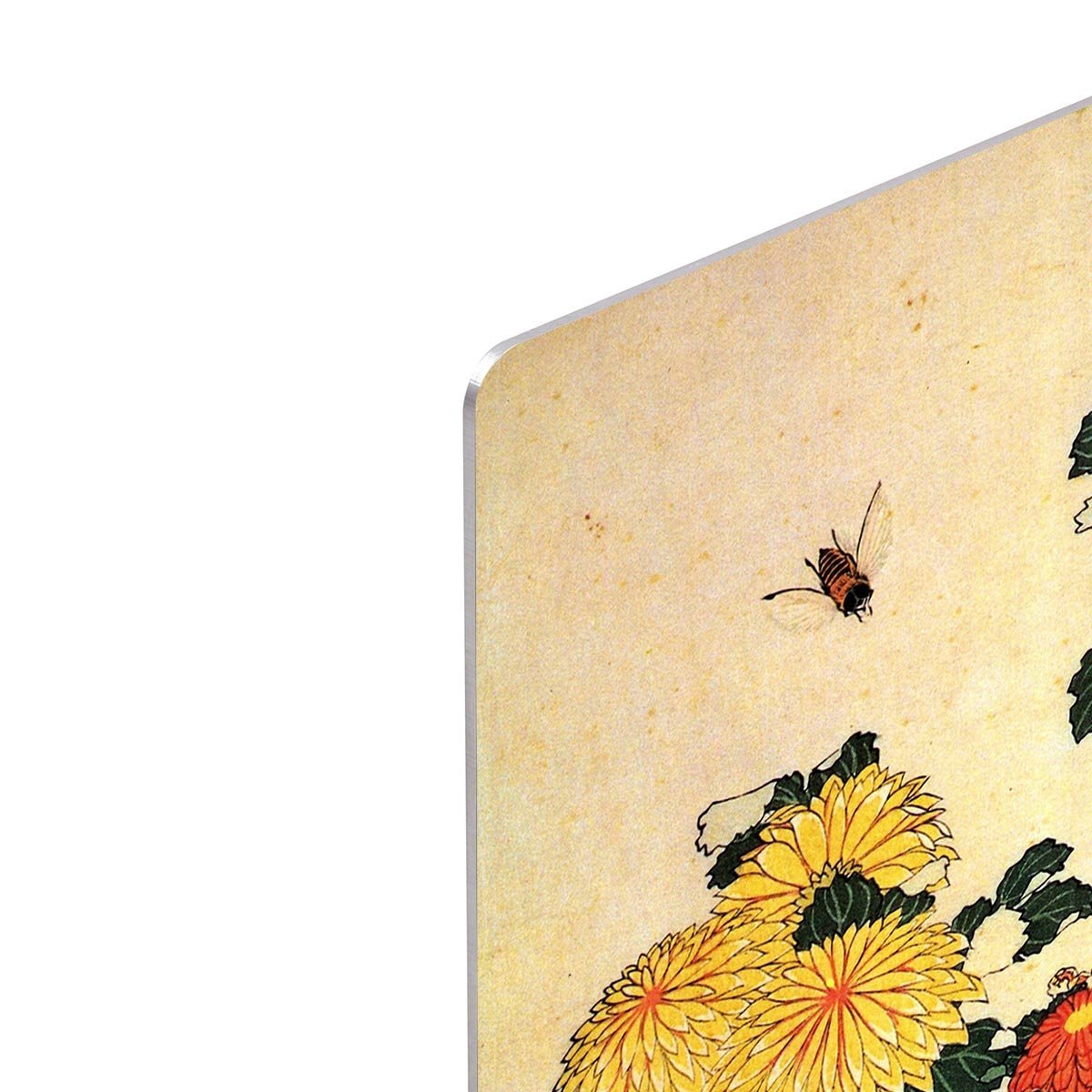 Chrysanthemum and bee by Hokusai HD Metal Print