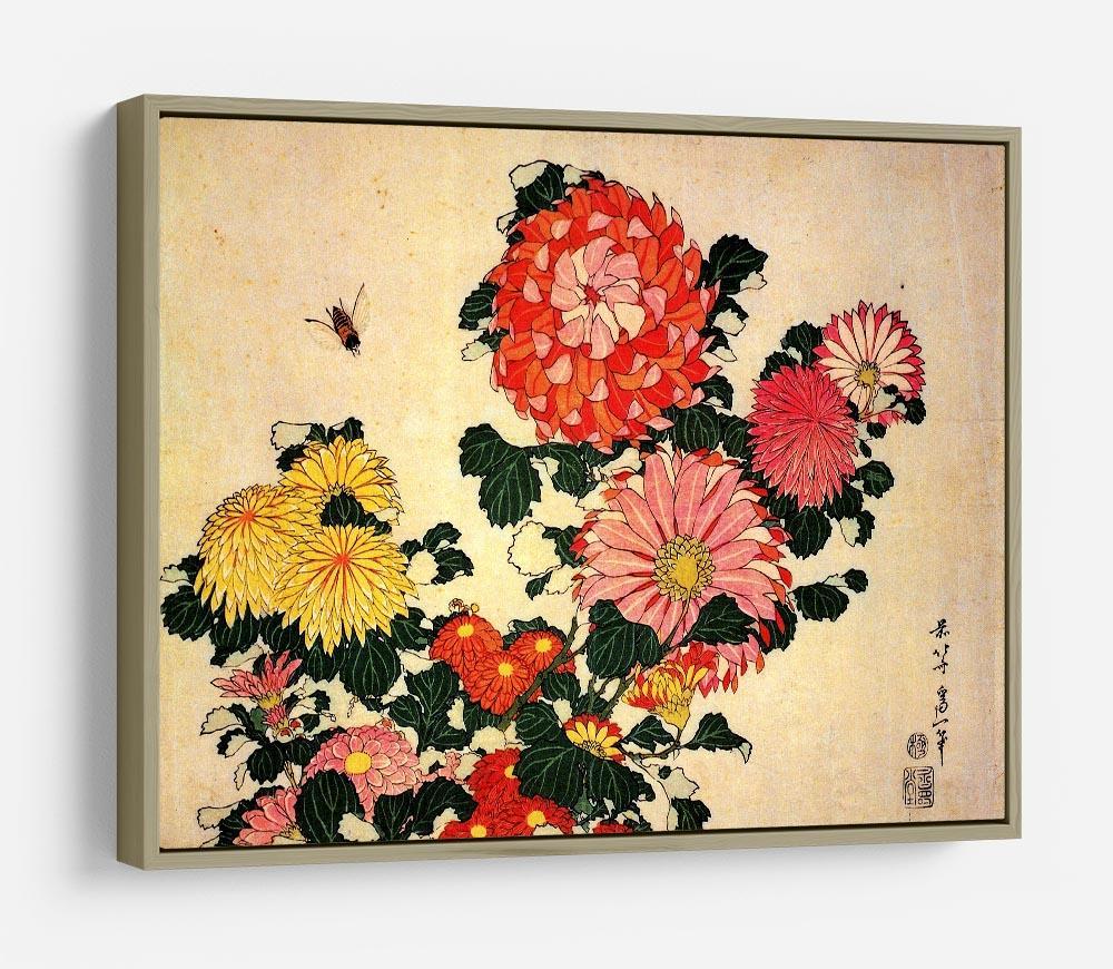 Chrysanthemum and bee by Hokusai HD Metal Print