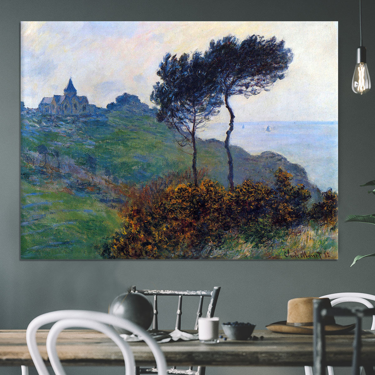 Church at Varengeville by Monet Canvas Print or Poster - Canvas Art Rocks - 3