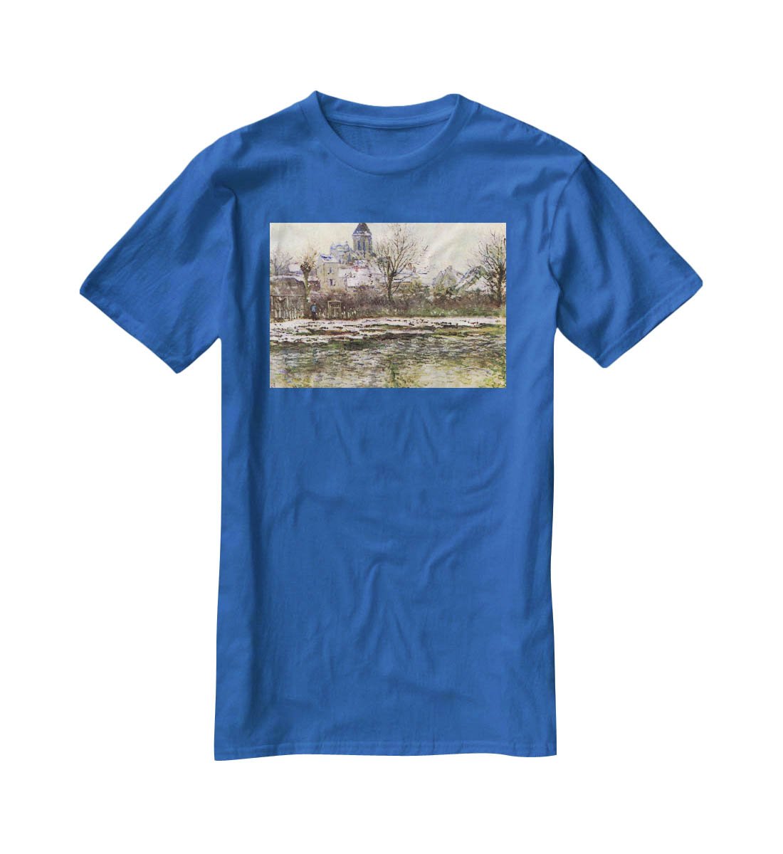 Church of Vetheuil in the snow by Monet T-Shirt - Canvas Art Rocks - 2