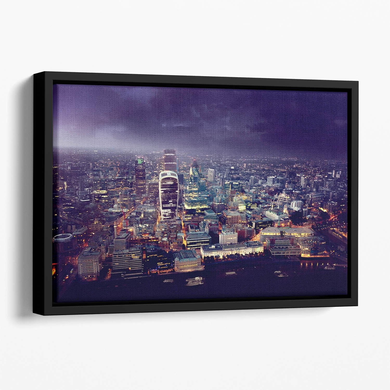 City of London At Sunset Floating Framed Canvas