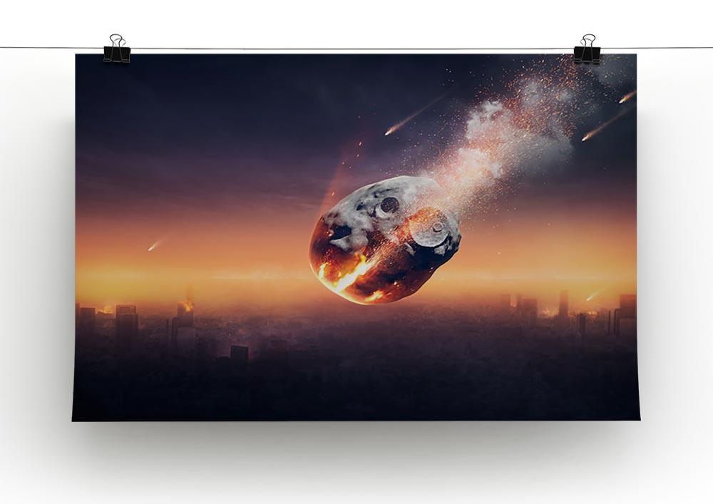 City on earth destroyed by meteor shower Canvas Print or Poster - Canvas Art Rocks - 2