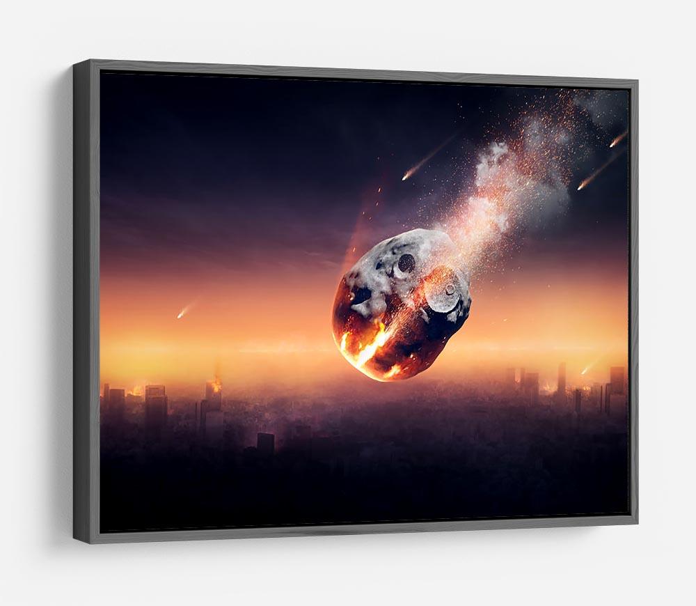 City on earth destroyed by meteor shower HD Metal Print