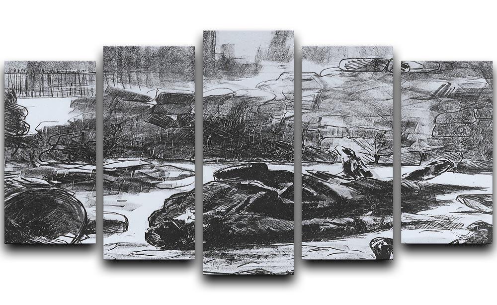 Civil war by Manet 5 Split Panel Canvas  - Canvas Art Rocks - 1
