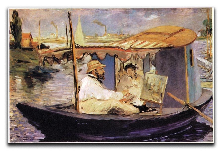 Claude Monet Dans Son Bateau Atelier 1874 by Manet Canvas Print or Poster  - Canvas Art Rocks - 1