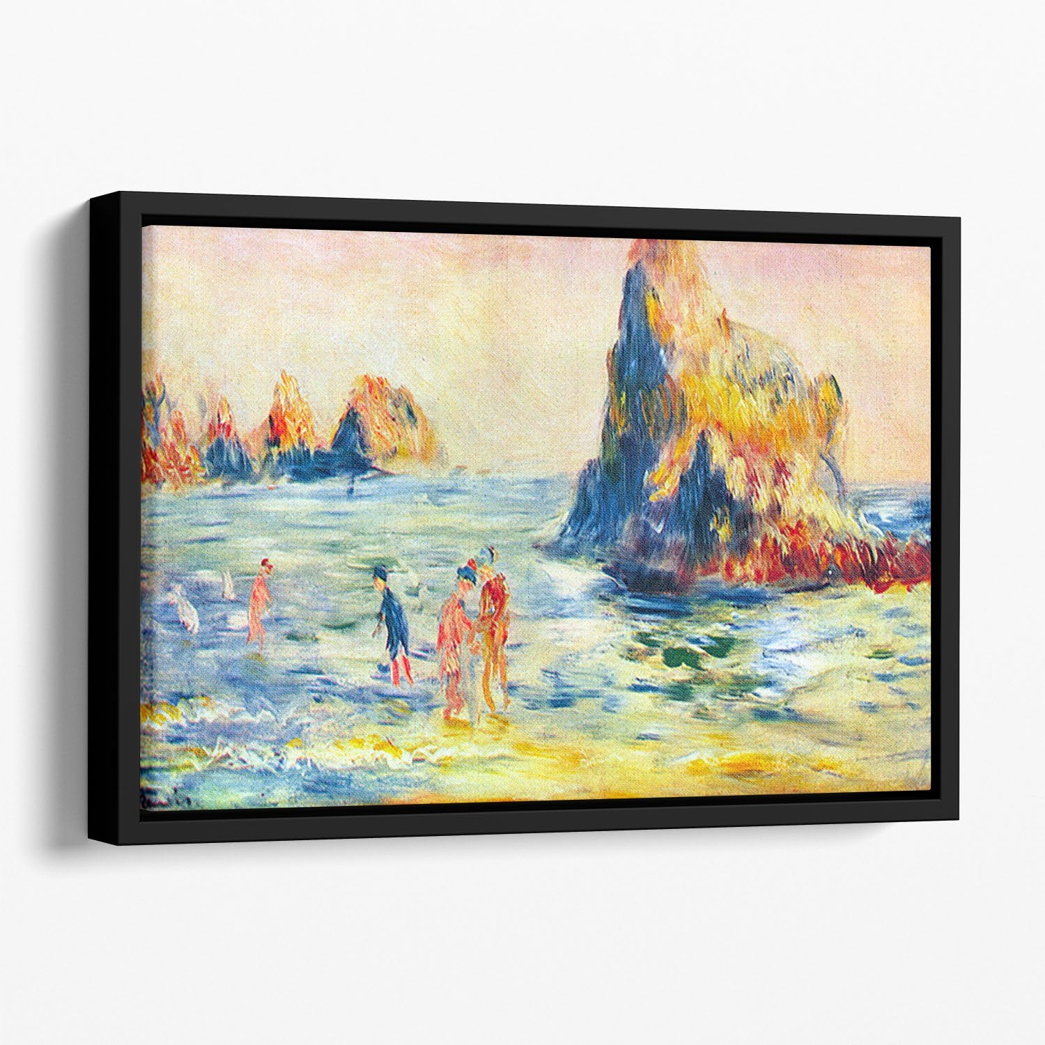 Cliffs at Guernsey by Renoir Floating Framed Canvas