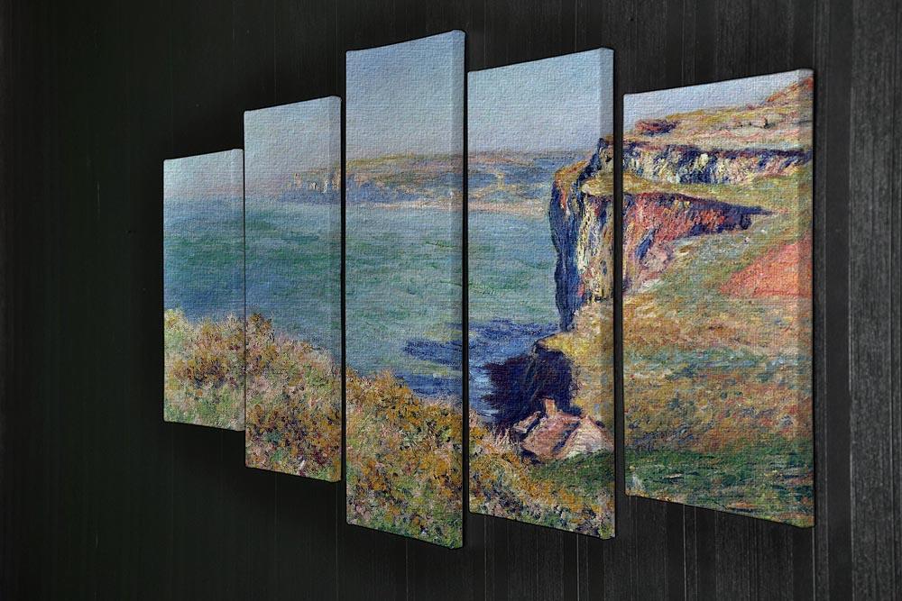 Cliffs at Varengeville by Monet 5 Split Panel Canvas - Canvas Art Rocks - 2