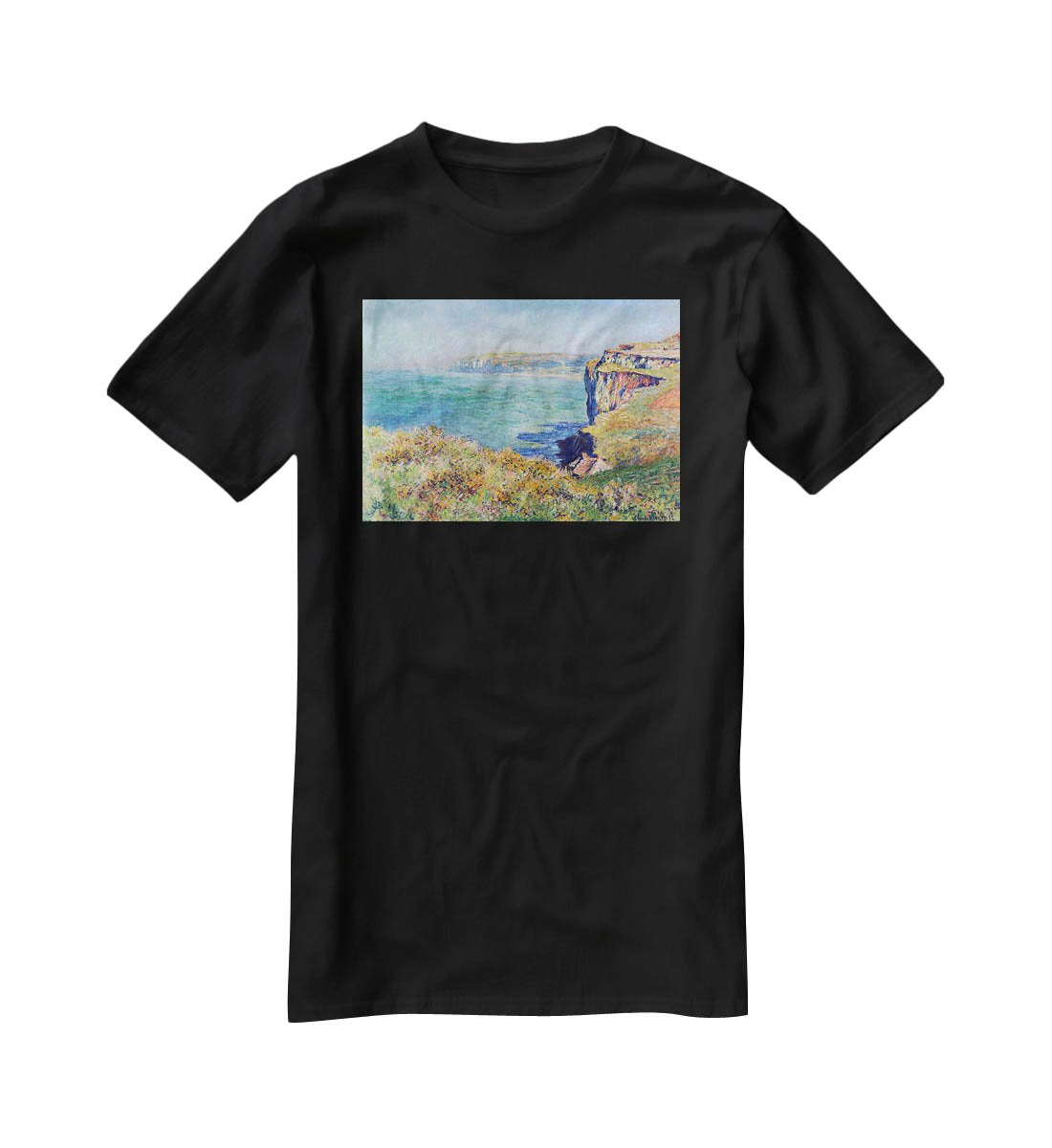 Cliffs at Varengeville by Monet T-Shirt - Canvas Art Rocks - 1