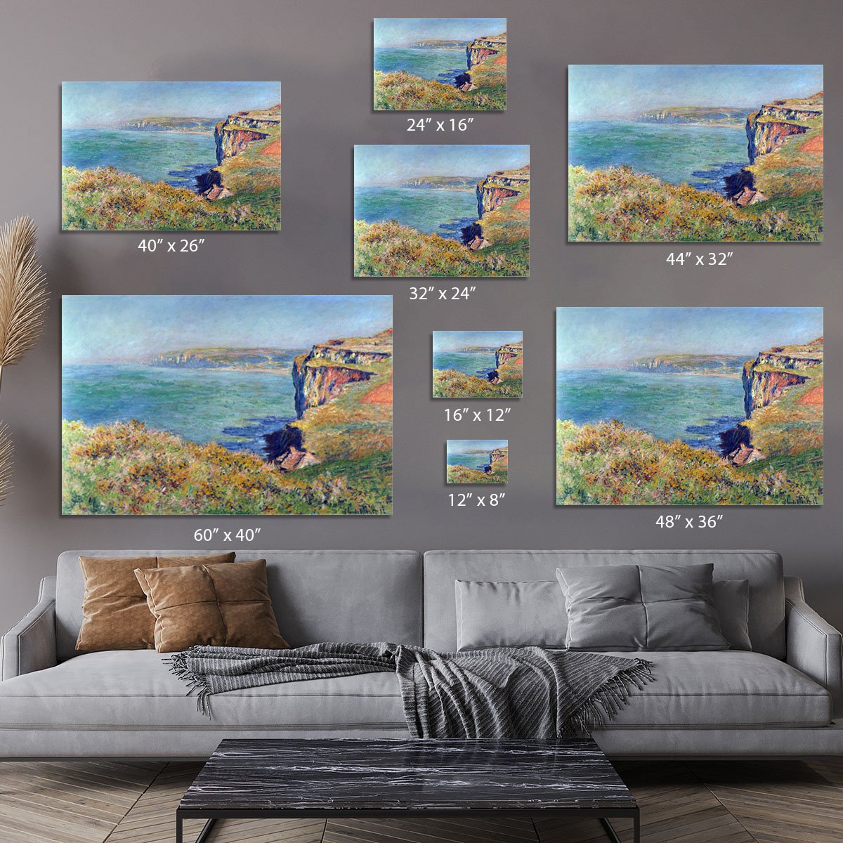 Cliffs at Varengeville by Monet Canvas Print or Poster