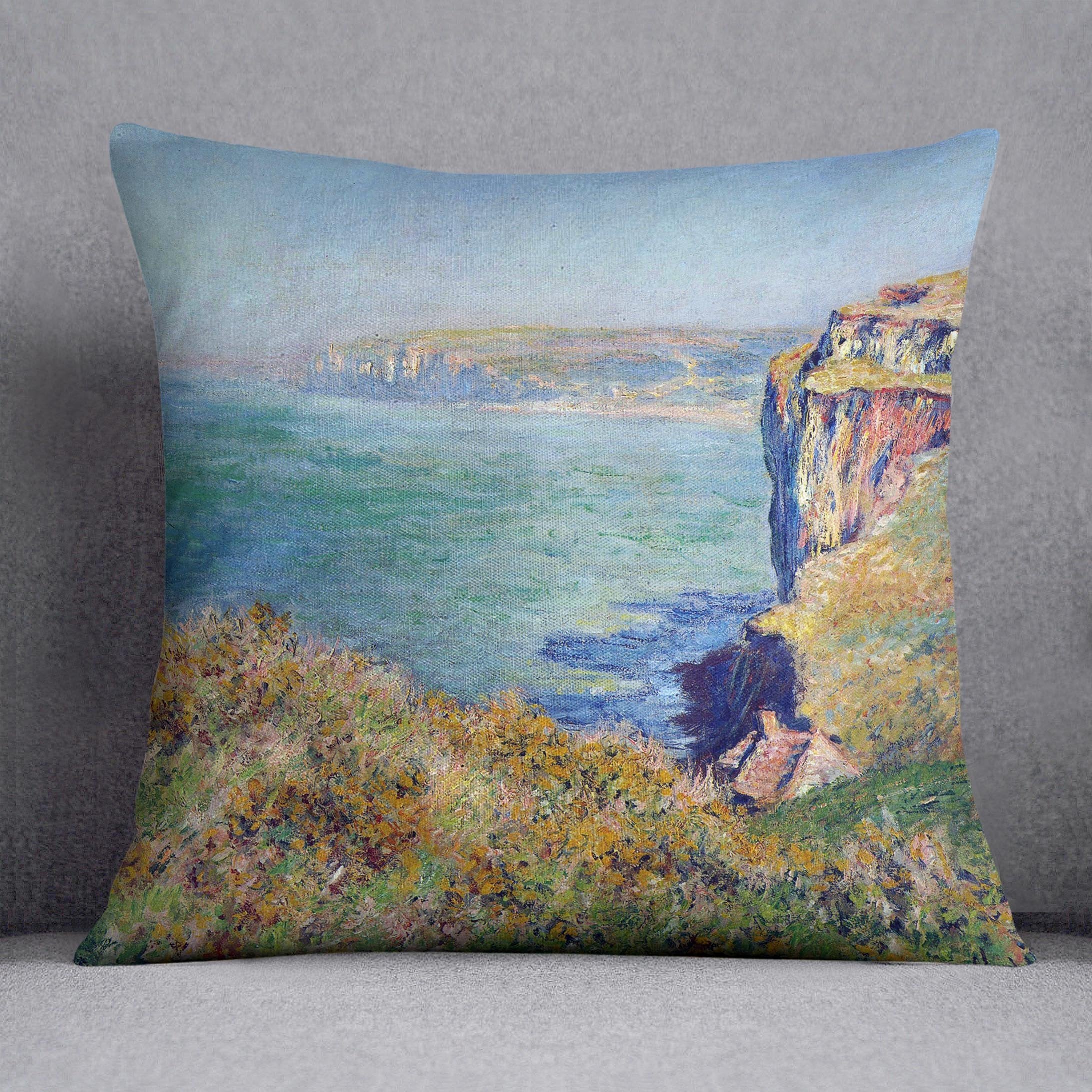 Cliffs at Varengeville by Monet Throw Pillow