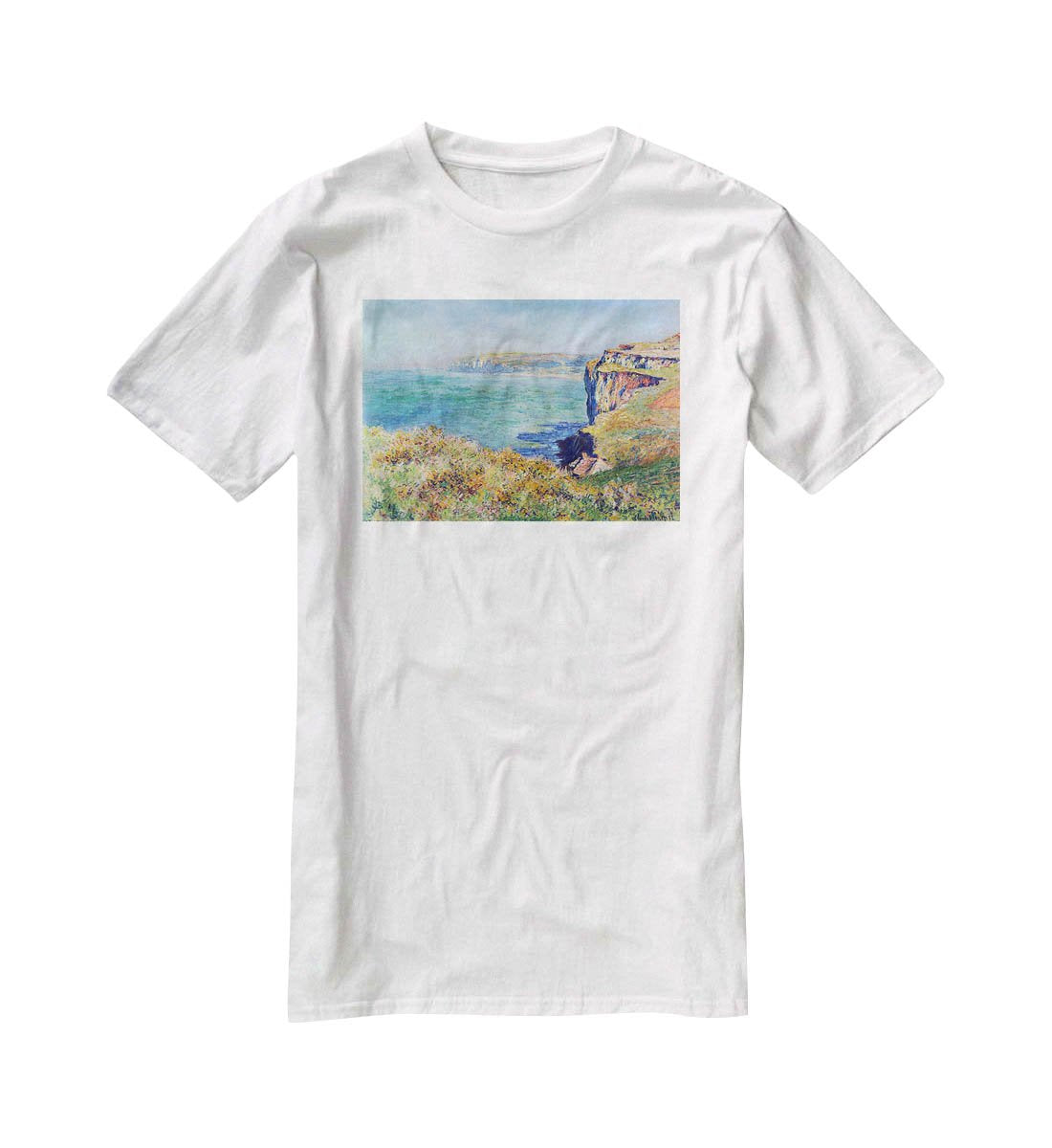 Cliffs at Varengeville by Monet T-Shirt - Canvas Art Rocks - 5