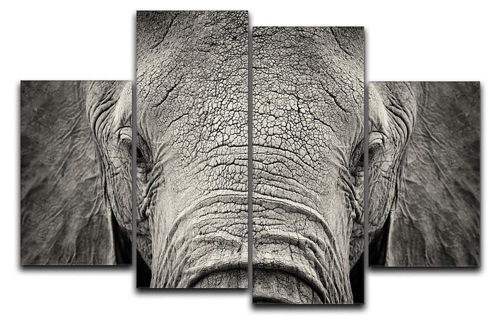 Close-up of African Elephant 4 Split Panel Canvas - Canvas Art Rocks - 1