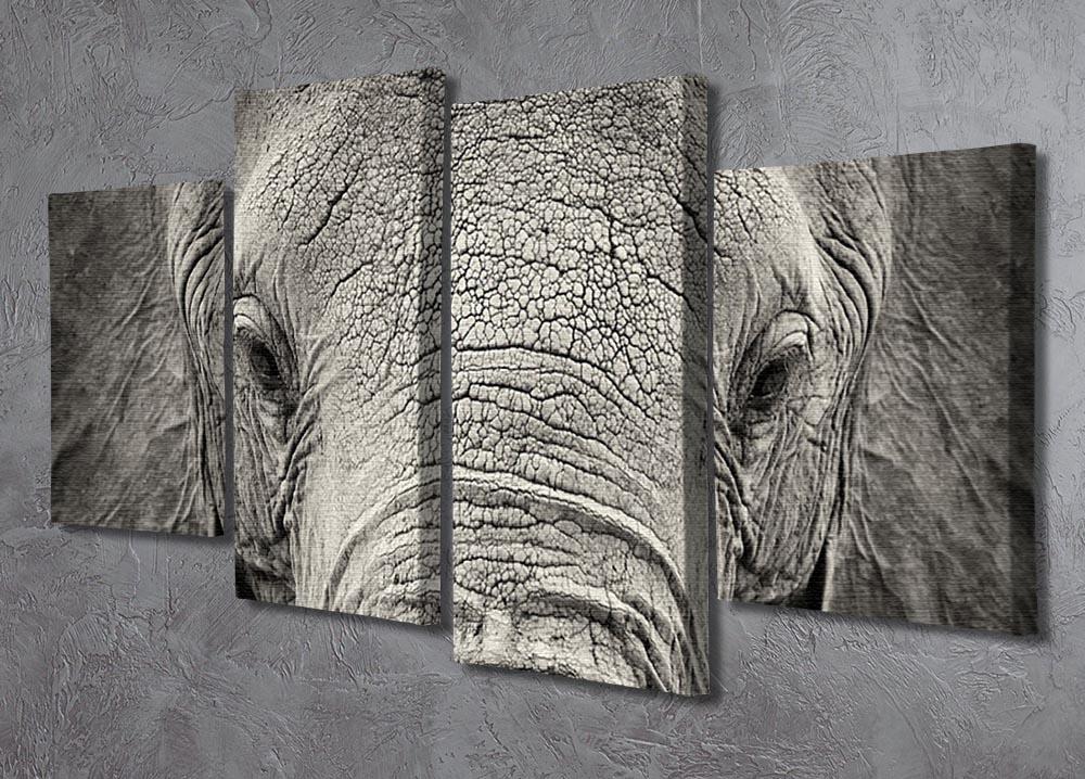 Close-up of African Elephant 4 Split Panel Canvas - Canvas Art Rocks - 2