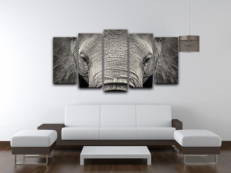 Close-up of African Elephant 5 Split Panel Canvas - Canvas Art Rocks - 3