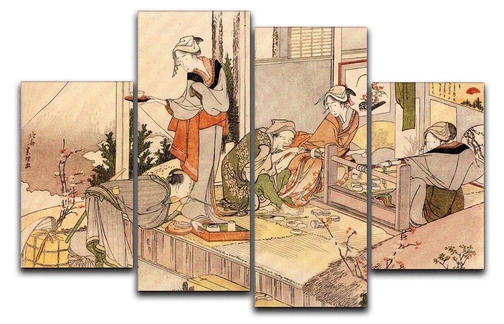 Close to mount Fuji by Hokusai 4 Split Panel Canvas  - Canvas Art Rocks - 1