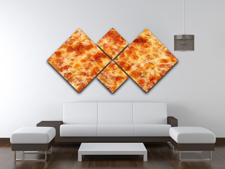 Close up of Cheese Bread Pizza 4 Square Multi Panel Canvas  - Canvas Art Rocks - 3