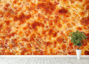 Close up of Cheese Bread Pizza Wall Mural Wallpaper - Canvas Art Rocks - 4