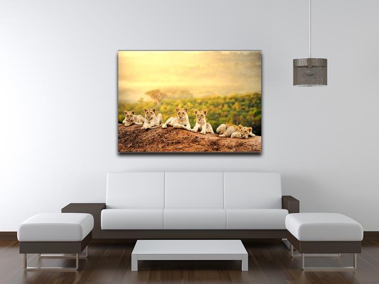 Close up of lion cubs laying together Canvas Print or Poster - Canvas Art Rocks - 4