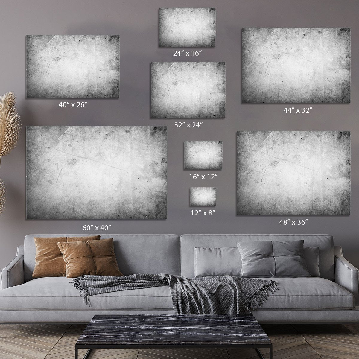 Closeup of textured grey wall Canvas Print or Poster