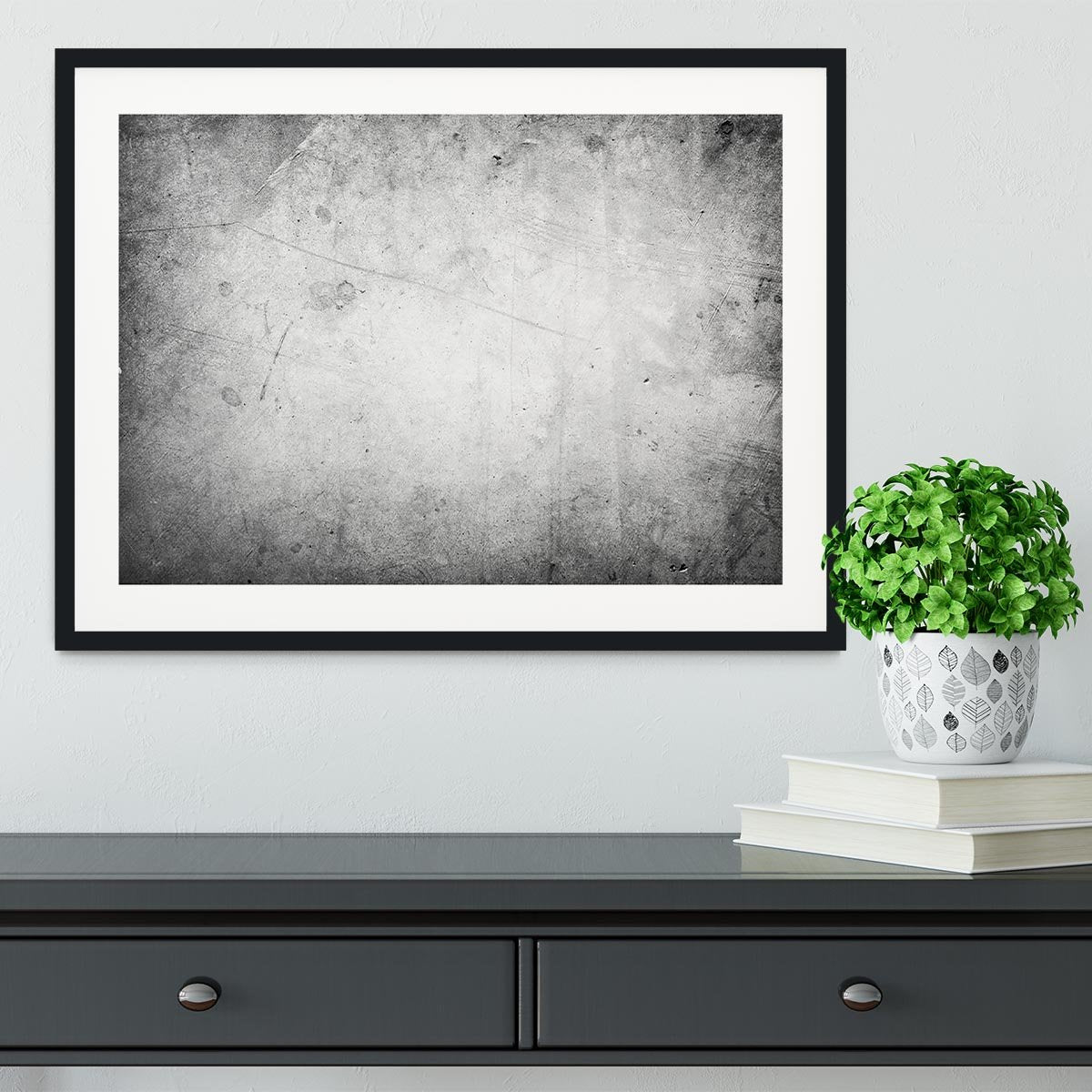 Closeup of textured grey wall Framed Print - Canvas Art Rocks - 1
