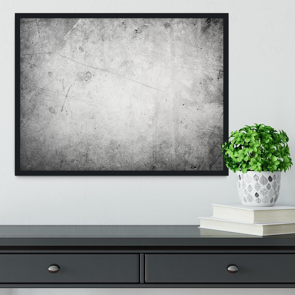 Closeup of textured grey wall Framed Print - Canvas Art Rocks - 2