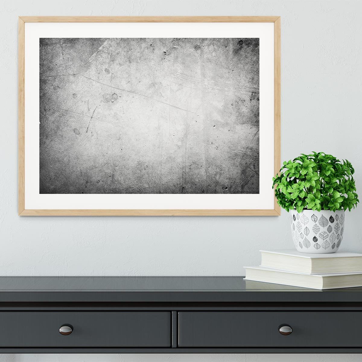 Closeup of textured grey wall Framed Print - Canvas Art Rocks - 3