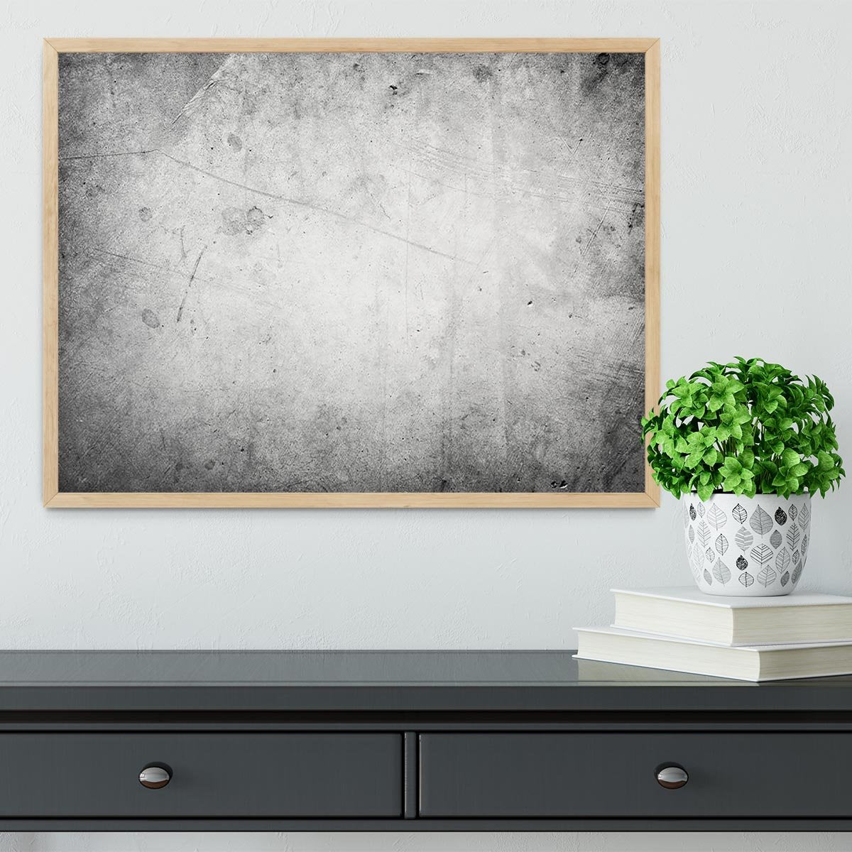 Closeup of textured grey wall Framed Print - Canvas Art Rocks - 4