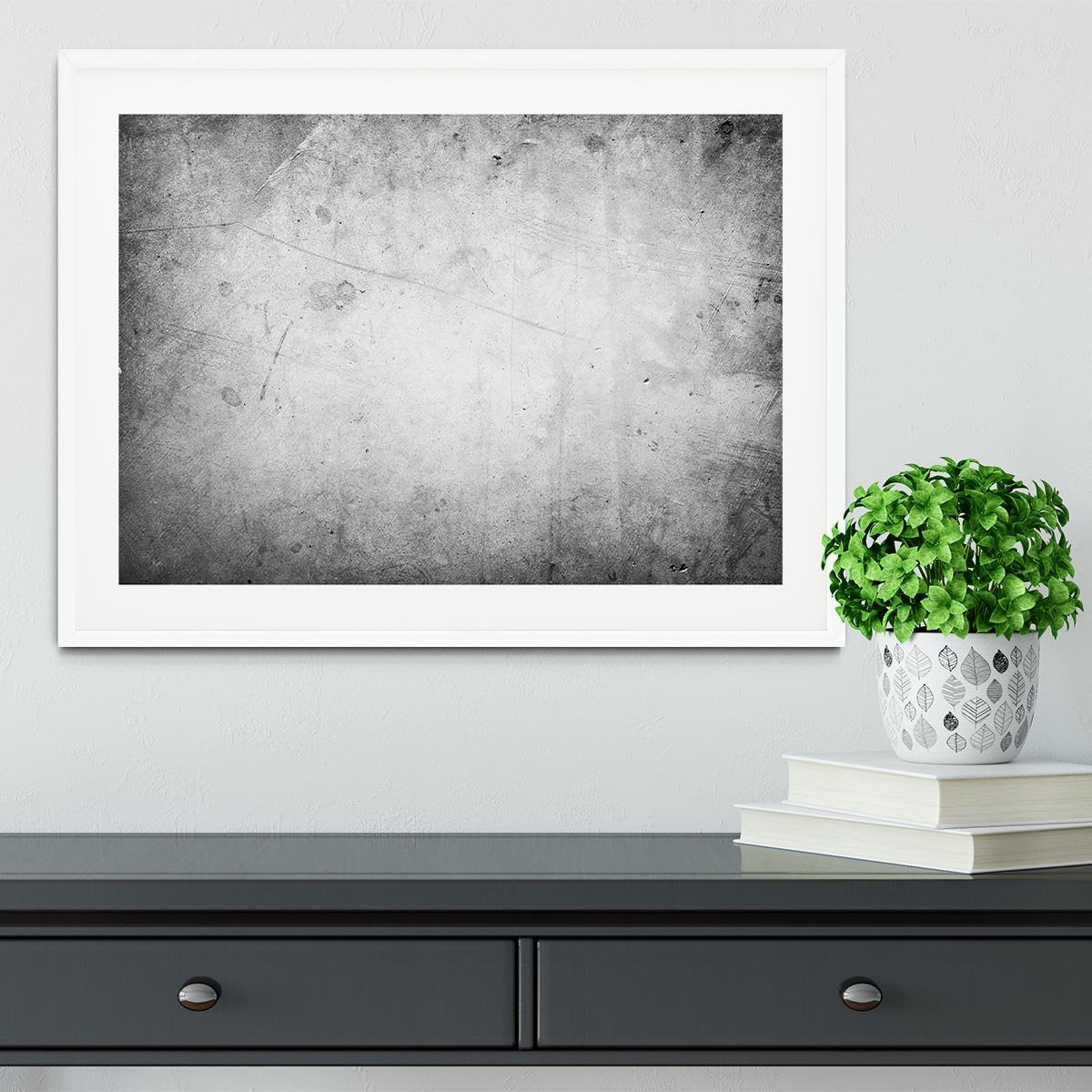 Closeup of textured grey wall Framed Print - Canvas Art Rocks - 5
