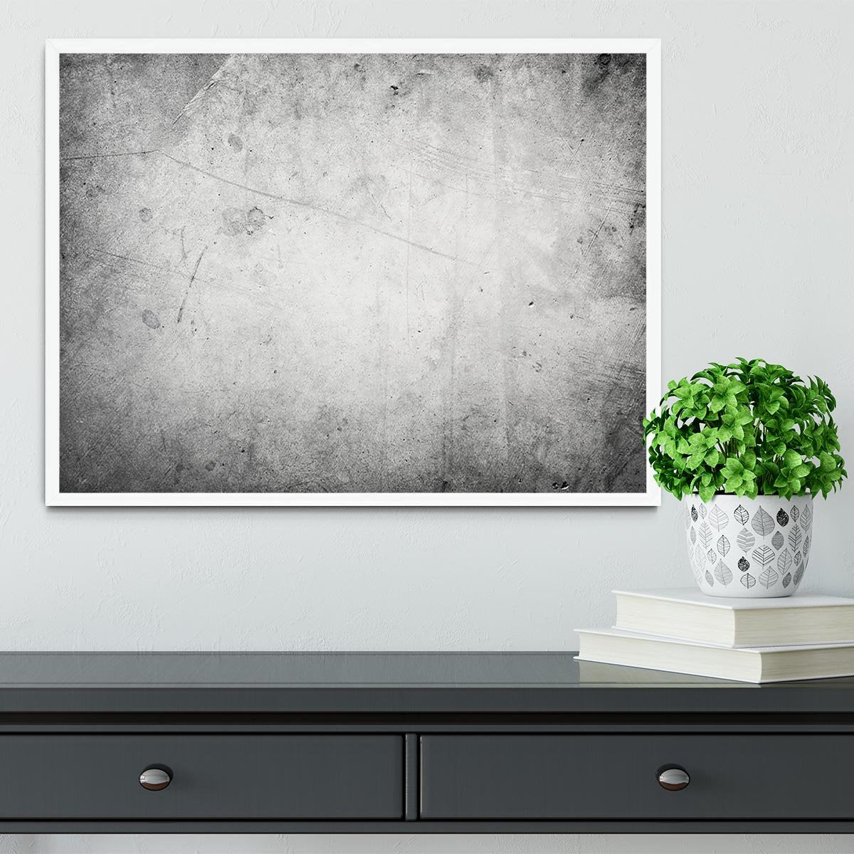 Closeup of textured grey wall Framed Print - Canvas Art Rocks -6